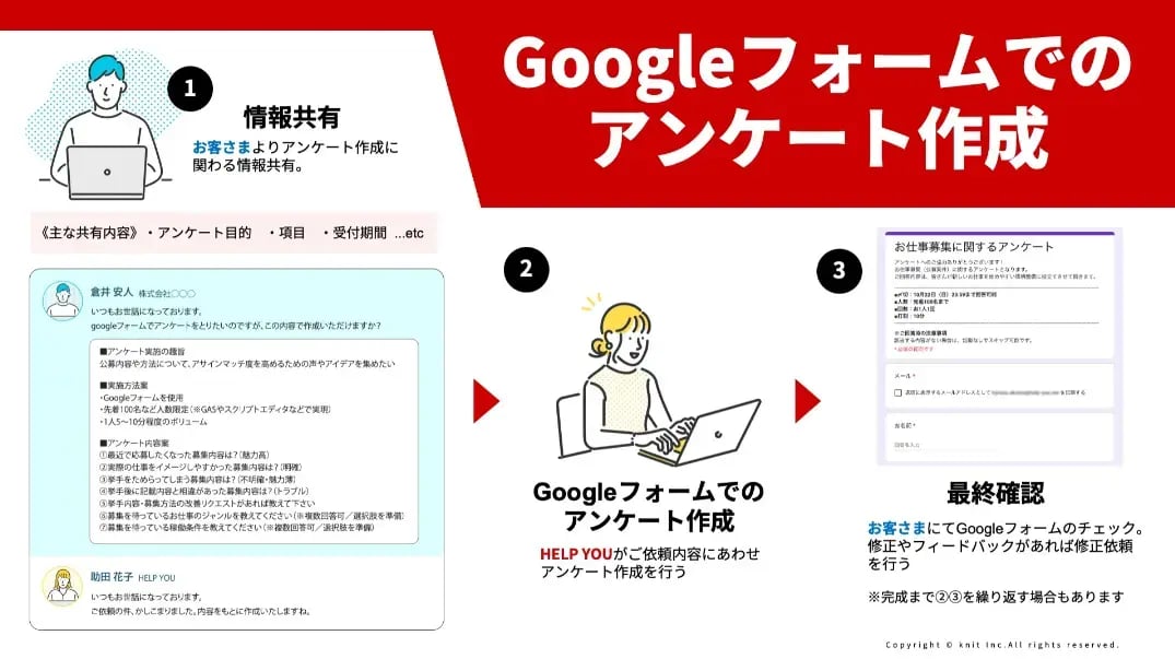 Googleフォームでのアンケートフォーム作成事例